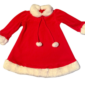 🎅 Le Top holiday red dress with faux fur trim size 3T
